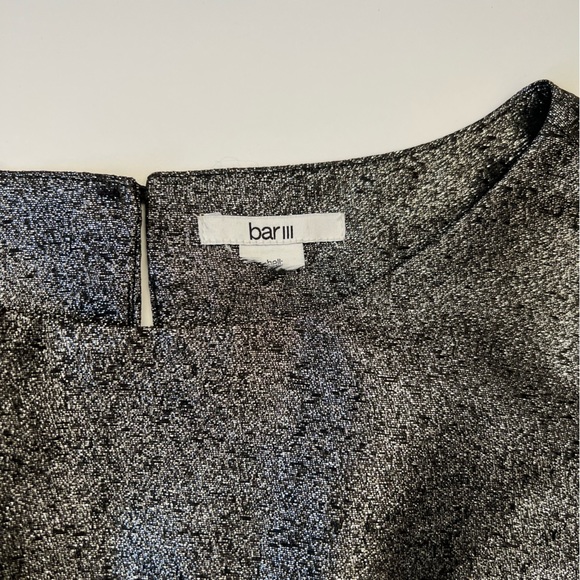 Bar III Metallic Fit and Flare Keyhole Back Mini Dress S - Picture 5 of 7